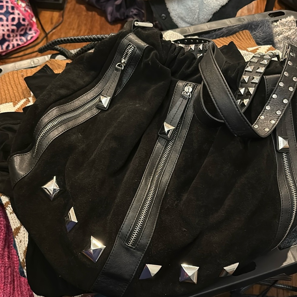 Curations Suede Leather Slouch Bag